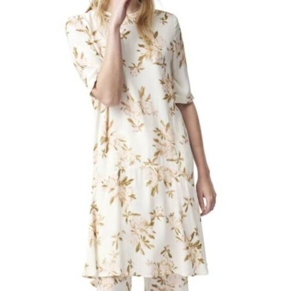 GANNI St. Pierre pink&cream Crepe Dress sz 36 (Small) - Picture 1 of 6